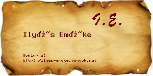Ilyés Emőke névjegykártya